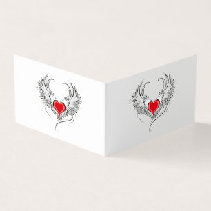 Red Angel Heart mit Flügeln Visitenkarten
