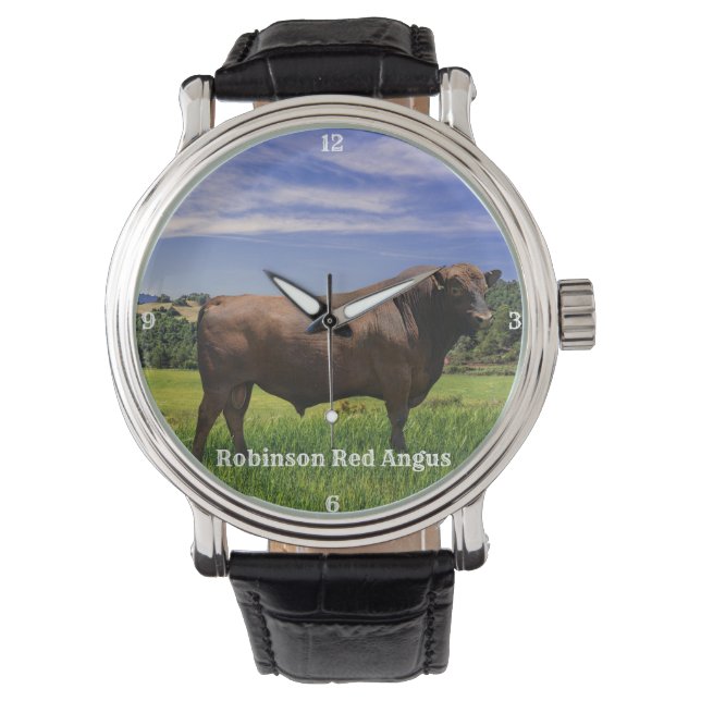 Red Angus Bull Armbanduhr (Vorderseite)