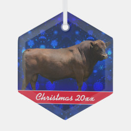 Red Angus Bull Weihnachtsfeier Keramik Ornament Aus Glas