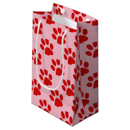 Red Animal Paw Print Kleine Geschenktüte