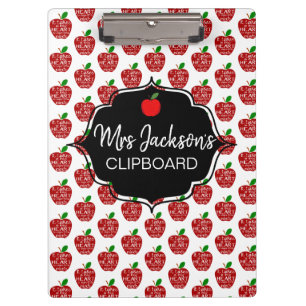 Red Apfel Lehrer danke Ihnen Ruhestand Kinderzimme Klemmbrett