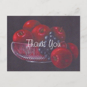 Red Äpfel noch Life Oil Malerei Danke Postkarte