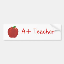 Red Apple, A+ Teacher Autoaufkleber