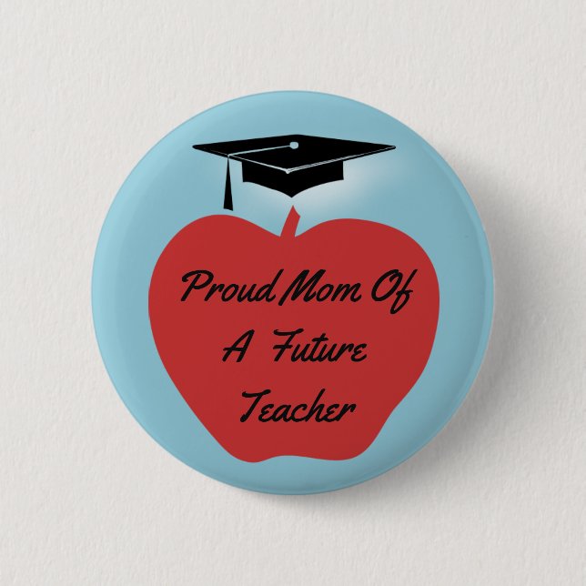 Red Apple Abschluss Teacher Button (Vorderseite)