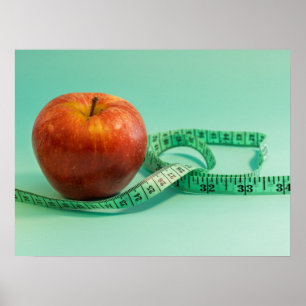Red Apple and Tape Nutritionist Health Coach Foto Poster