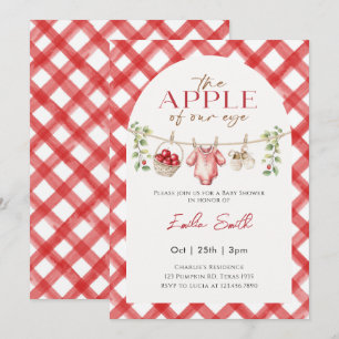Red Apple Baby Clothesline Herbstdusche Baby Einladung