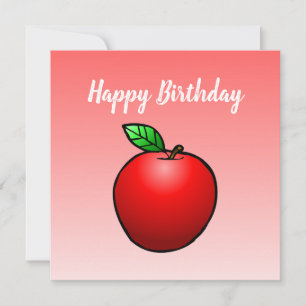 Red Apple Birthday Card Karte