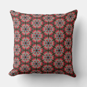Red Apple Blume Ribbon von White Edge Akzent Kissen