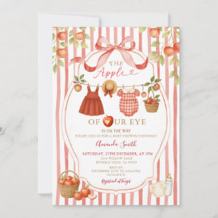 Red Apple Bow Fall Baby Shower Einladungen