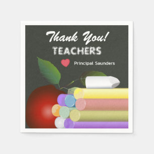 Red Apple Chalk Lehrer Vielen Dank Serviette