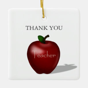 Red Apple "Danke Lehrer" Personalisierte Nachricht Keramikornament