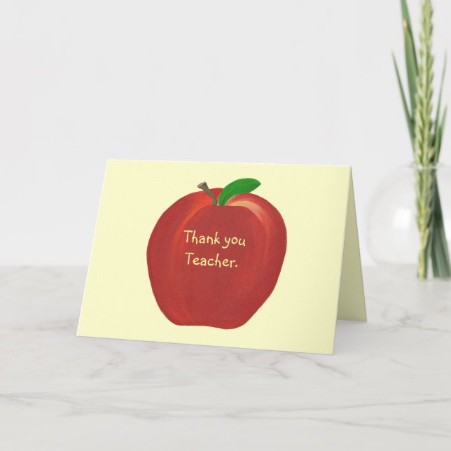 Red Apple, Danke, Lehrerkarten Dankeskarte (Vorderseite)