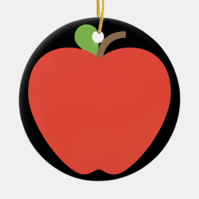 Red Apple Emoji Keramik Ornament (Vorne)