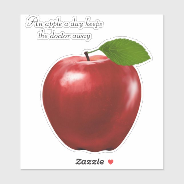 Red Apple Frucht und Zitat Aufkleber (Blatt)