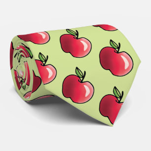 Red Apple Green Pattern Krawatte