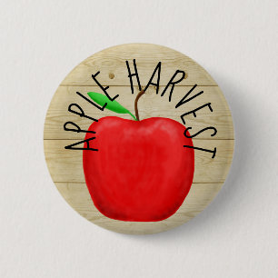 Red Apple Harvest Holz Sign Button
