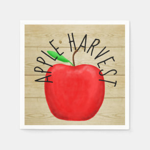 Red Apple Harvest Holzschild Napkins Serviette