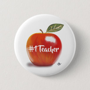 Red Apple Illustration Nr. 1 Lehrer Button