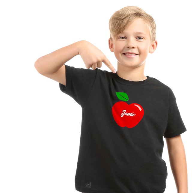 Red Apple Individuelle Name Kids T-Shirt (Von Creator hochgeladen)
