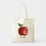 Red Apple Lehrer Name hinzufügen Tragetasche<br><div class="desc">Personalisieren Sie diese Tasche mit einem künstlerisch roten Apfel. Ideal für einen Lehrer oder jeden,  der Lieben Äpfel!</div>