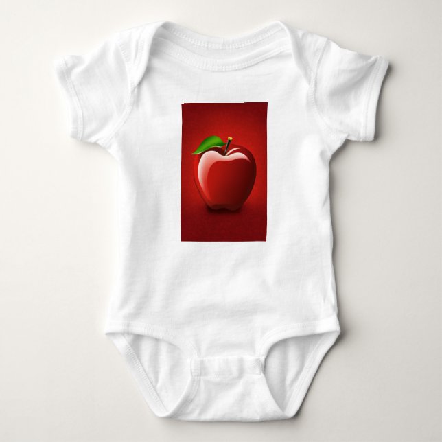Red Apple Logo Baby Jersey Bodysuit Baby Strampler (Vorderseite)