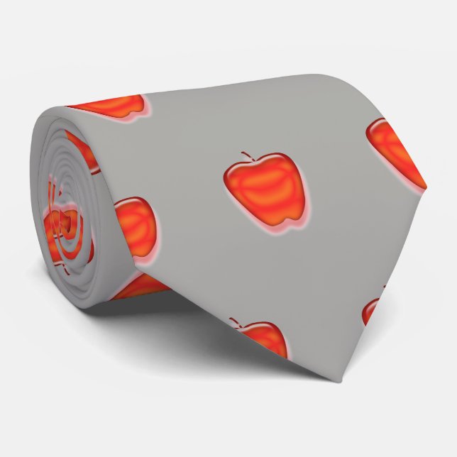 Red Apple Male Teacher Wertschätzung Vielen Dank Krawatte (Gerollt)