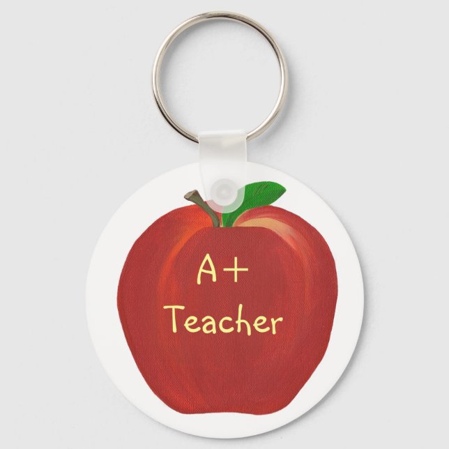 Red Apple Malerei, A+ Teacher Schlüsselanhänger (Vorderseite)