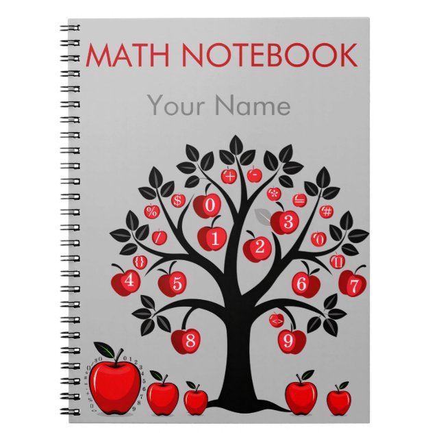 Red Apple Math Tree Notizblock (Vorderseite)