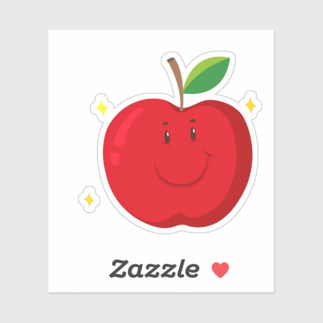Red Apple mit Happy Face Aufkleber (Blatt)