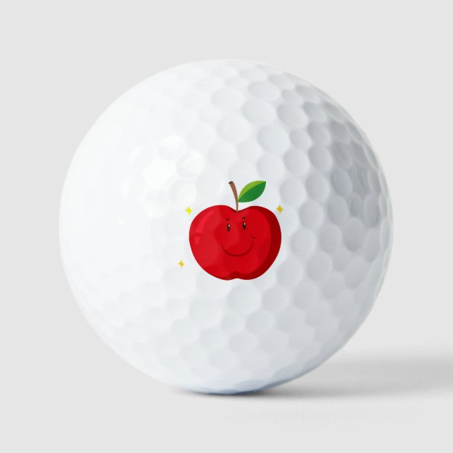 Red Apple mit Happy Face Golfball (Vorderseite)