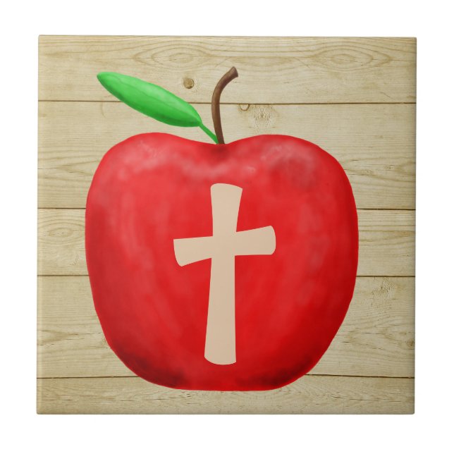 Red Apple Monogram Fliese (Vorderseite)