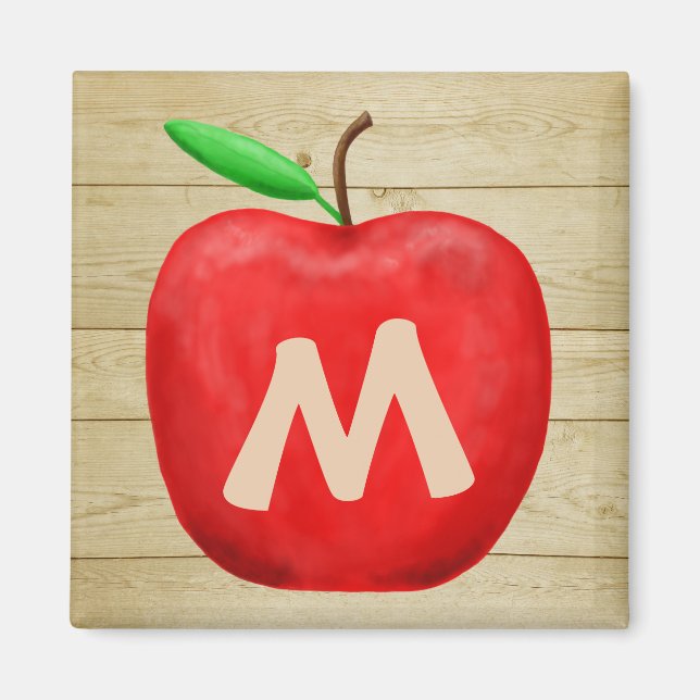 Red Apple Monogram Magnet (Vorne)