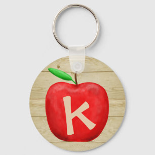 Red Apple Monogram Schlüsselanhänger