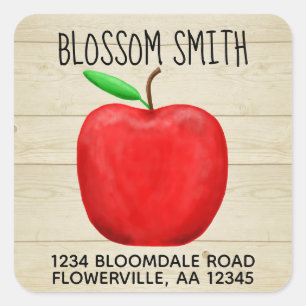 Red Apple Name & Address Aufkleber