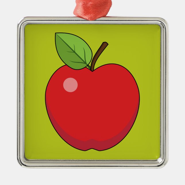 Red Apple Ornament Aus Metall (Vorne)