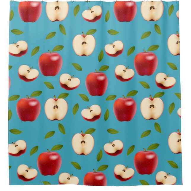 Red Apple Pattern Duschvorhang (Vorderseite)