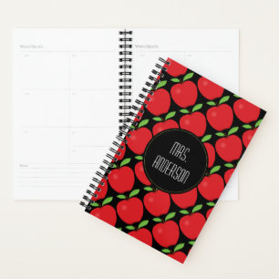 Red Apple Pattern, Personalisiert Teacher Planer