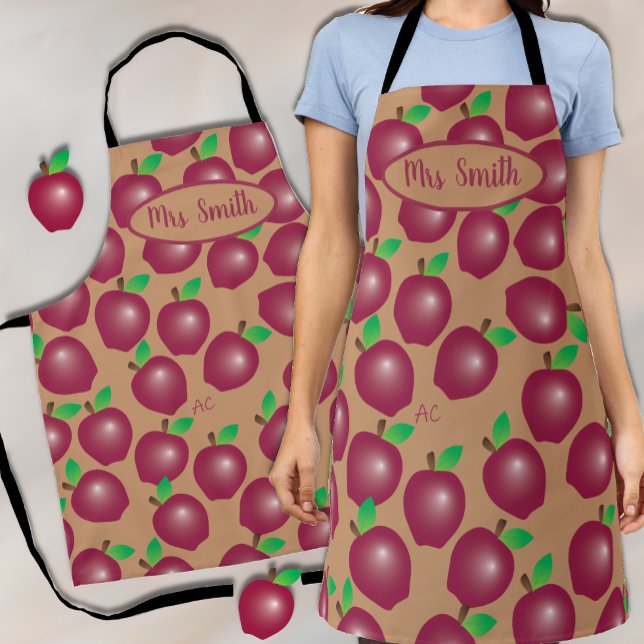 Red Apple Pattern Teacher All-over Print-Schürze Schürze (Von Creator hochgeladen)