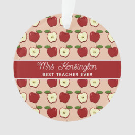 Red Apple Pattern Teacher Appreciator Foto Ornament