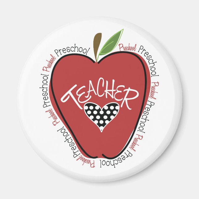 Red Apple, Preschool-Lehrer Magnet (Vorne)
