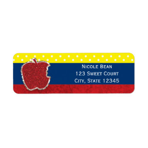 Red Apple Princess Party Einladung Address Labels