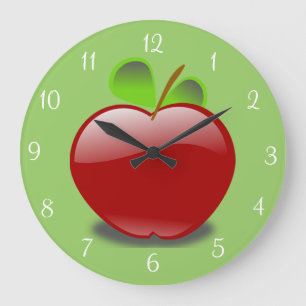 Red Apple Round Wall Große Wanduhr