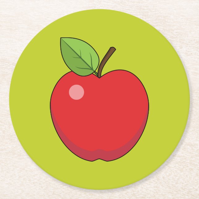 Red Apple Runder Pappuntersetzer (Vorderseite)