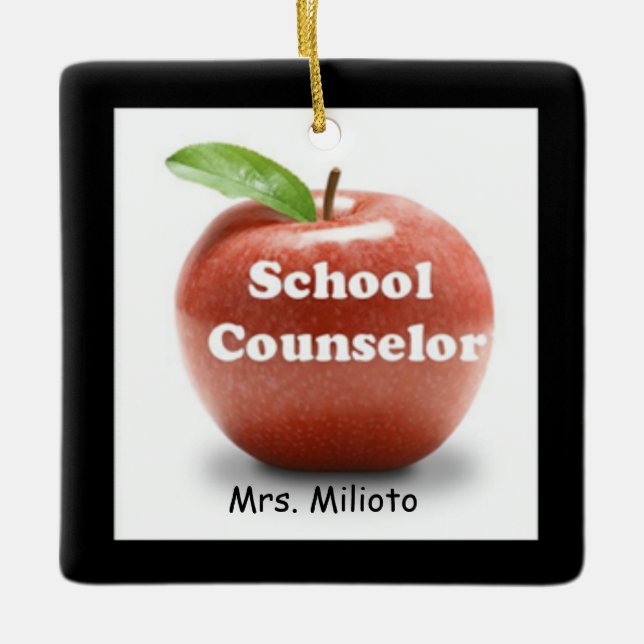 Red Apple School Counselor Weihnachtsschmuck (Vorderseite)