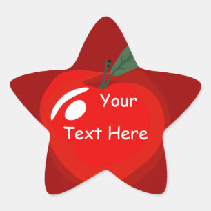 Red Apple Star Shape Sticker