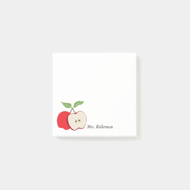 Red Apple Teacher Name 3 x 3 Post-it Klebezettel (Vorderseite)