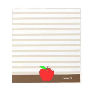 Red Apple Teacher Personalisiert-braune Zeilen Not Notizblock
