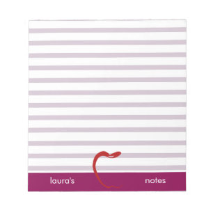 Red Apple Teacher Personalisiert Pink Lines Notizblock