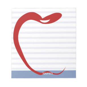 Red Apple Teacher Personalisiert Strip Notepad Notizblock