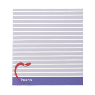 Red Apple Teacher Personalisiert Strip Notepad Notizblock